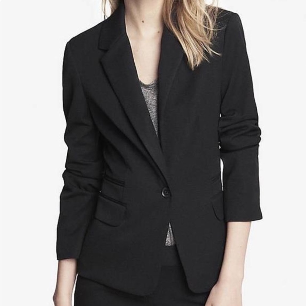 BRAND NEW! EXPRESS Fashion Studio Stretch One Button Black Blazer